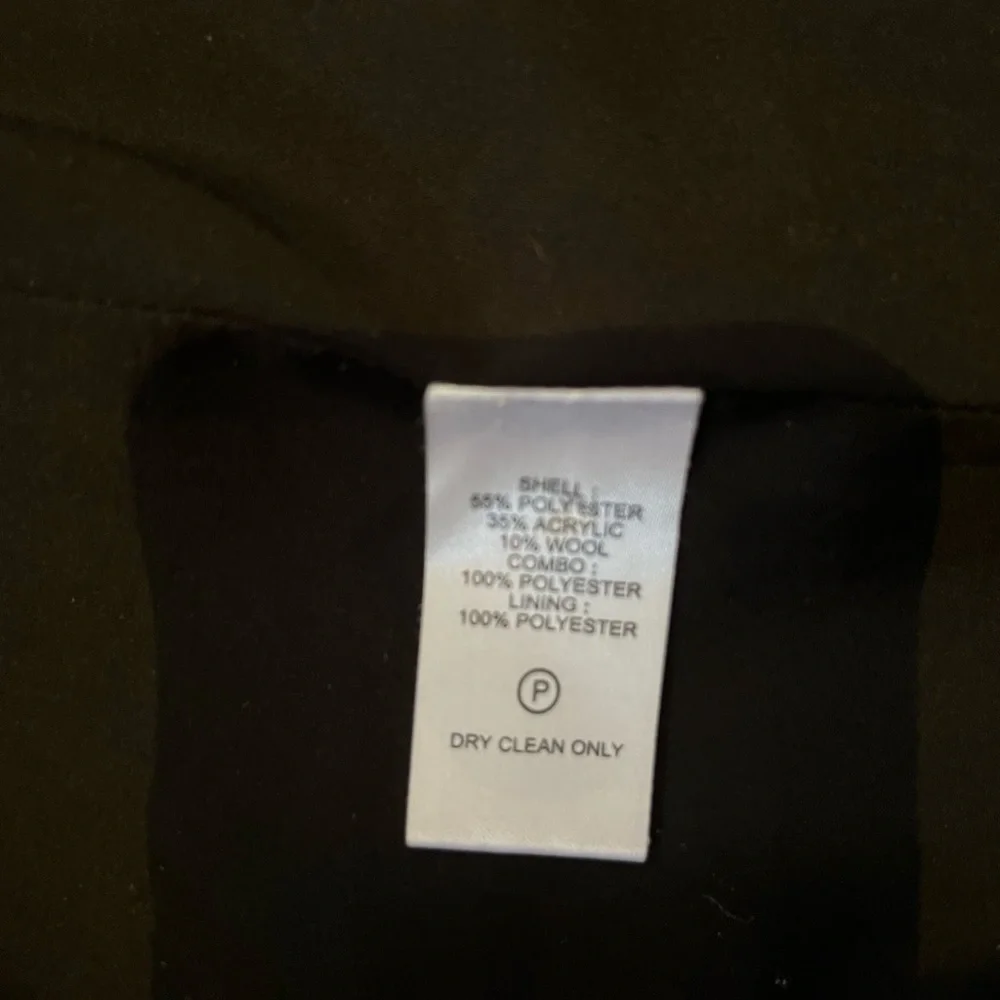Misha Nonoo XS long vest sleeveless jacket black pockets and collar green gray